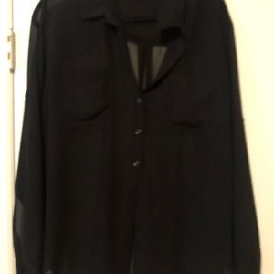 Victoria's Secret Tops - Black, translucent long sleeve blouse Victoria's Secret Tops - Black, translucent long sleeve blouse